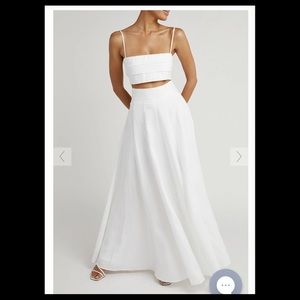 NWT DISSH Linen crop top and skirt matching set (size 4)